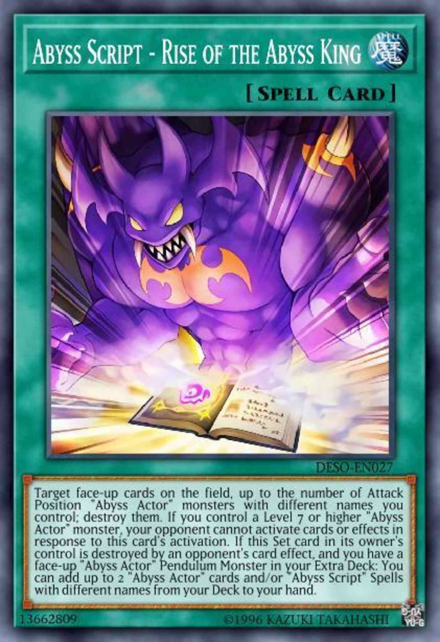Abyss Script - Rise of the Abyss King - DESO-EN027 - Secret Rare - 1st Edition