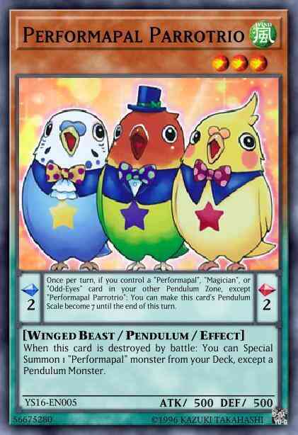Performapal Parrotrio - YS16-EN005 - Super Rare - 1st Edition