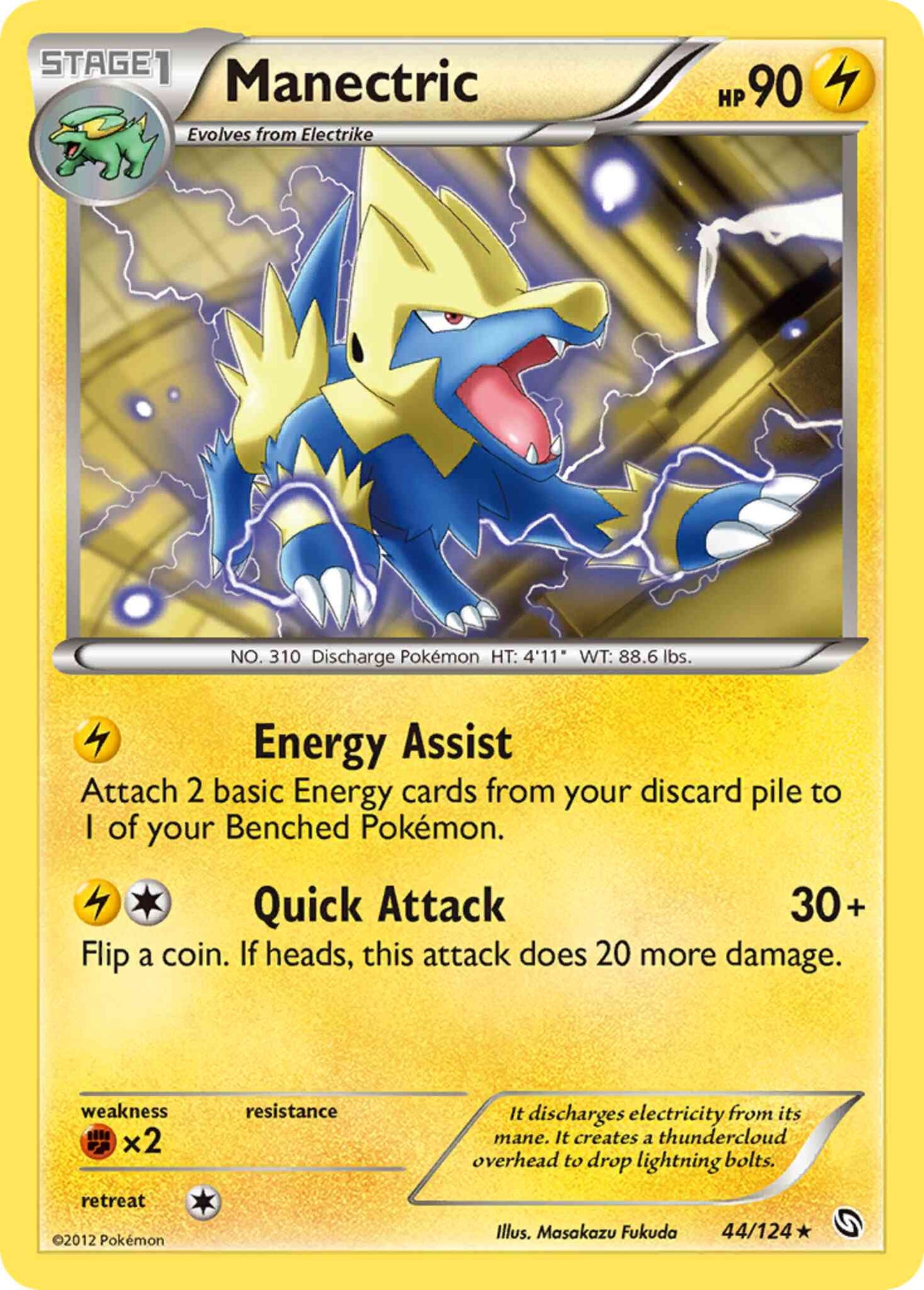 Manectric - 44/124 - Rare [bw6-44] [Non-Holo]