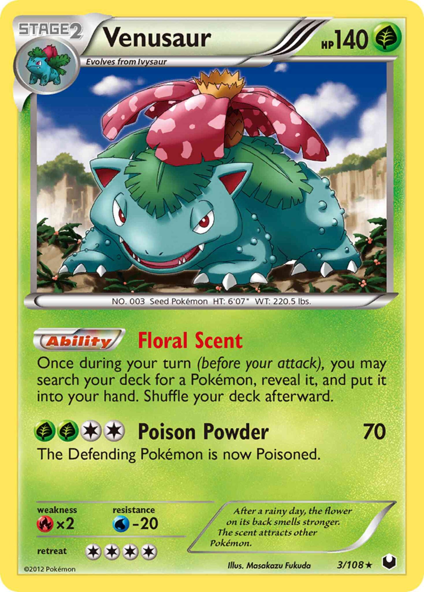 Venusaur - 3/108 - Rare Holo [bw5-3] [Reverse Holo]