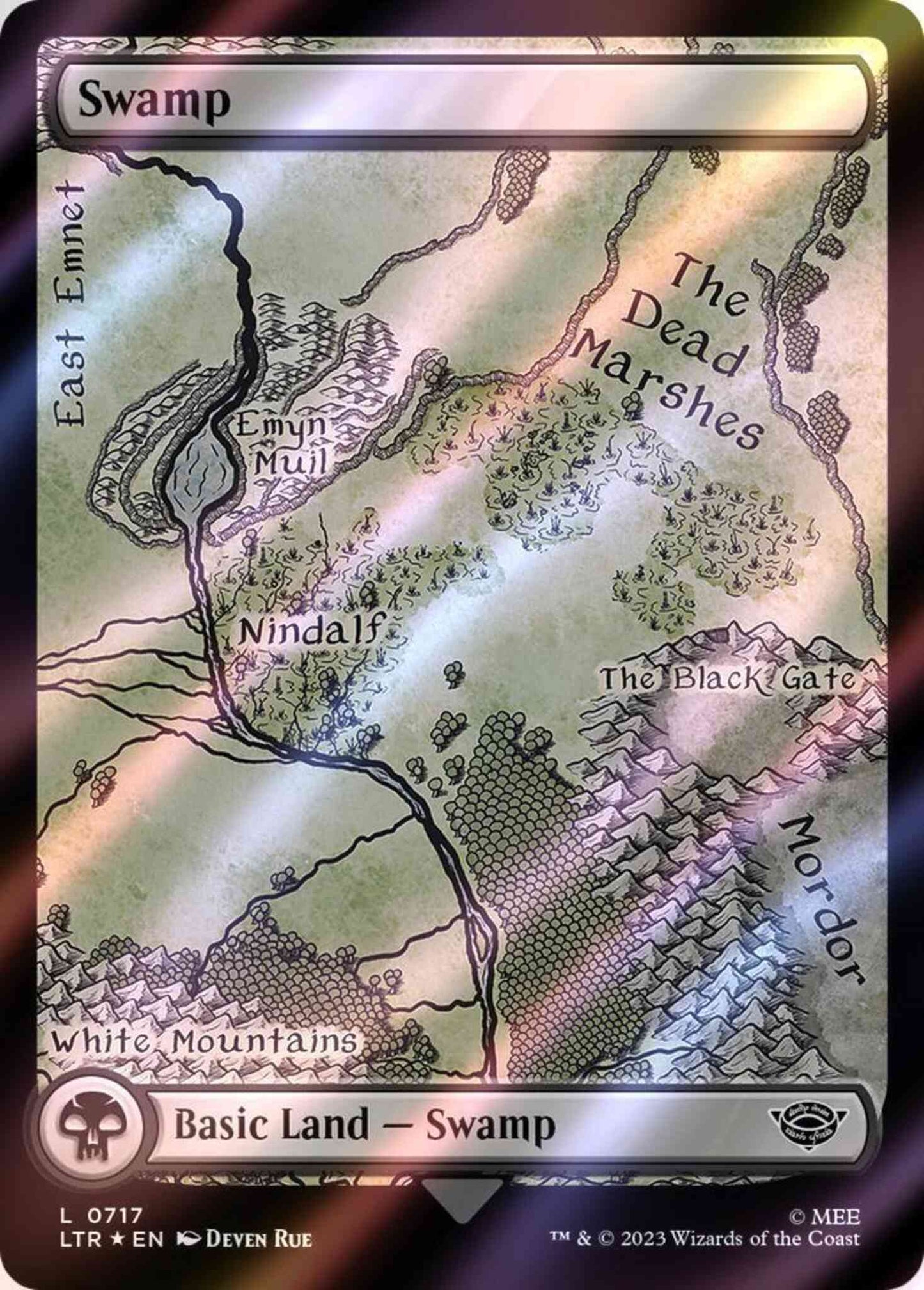 Swamp [717] [Full Art] [Map Lands] [The Lord of the Rings: Tales of Middle-earth] [Surge Foil]