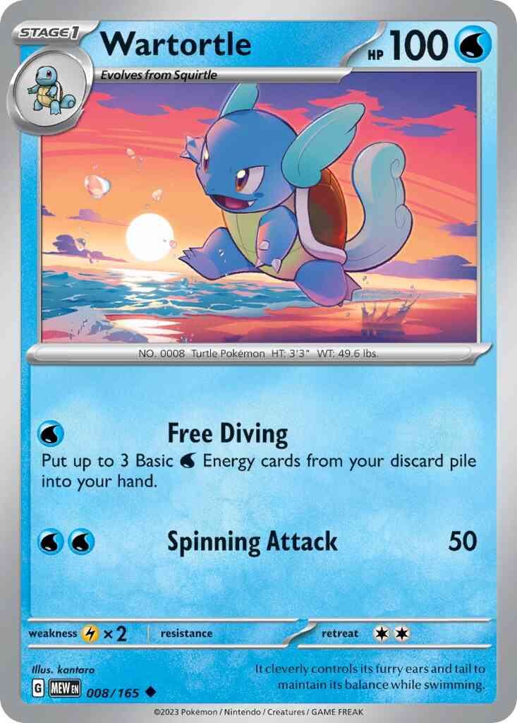 Wartortle - 008/165 - Uncommon [sv035-008] [Non-Holo]