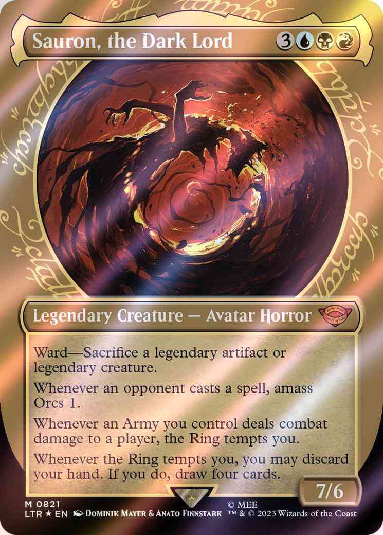 Sauron, the Dark Lord [821] [Ring Showcase] [The Lord of the Rings: Tales of Middle-earth] [Surge Foil]