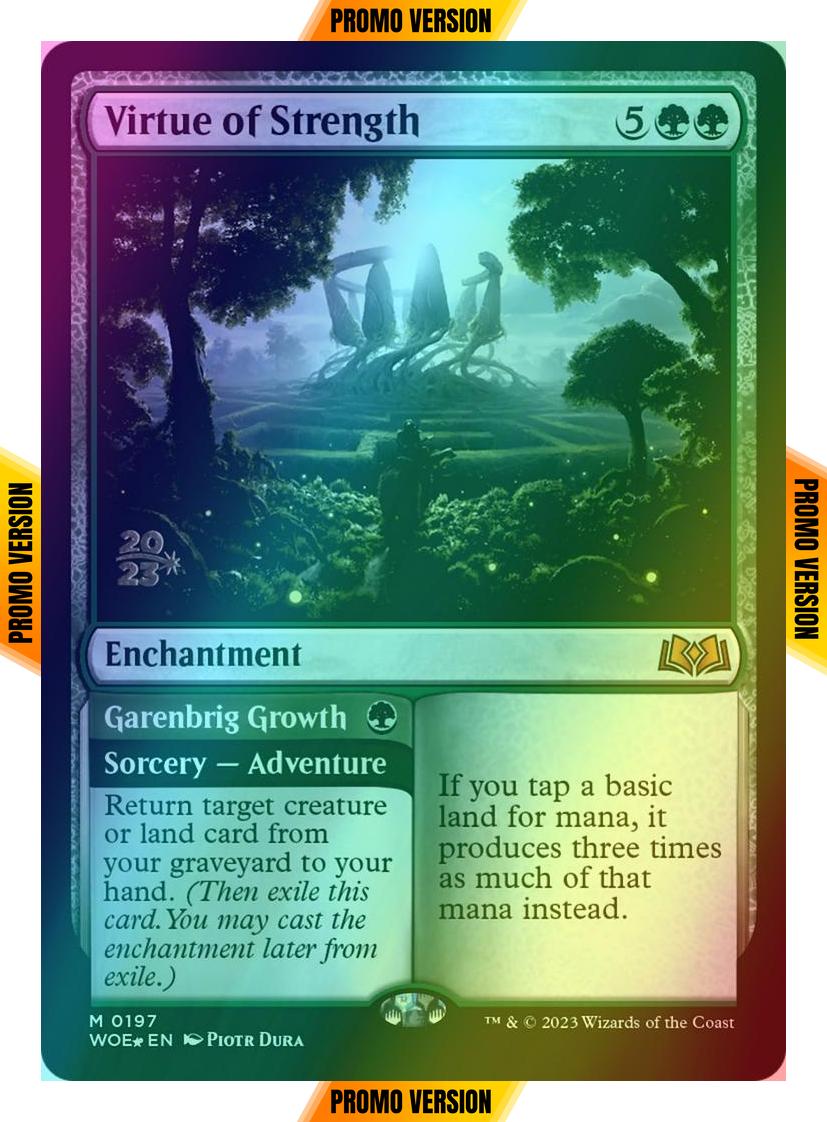 Virtue of Strength // Garenbrig Growth [197s] [Prerelease] [Wilds of Eldraine: Promos] [Foil]