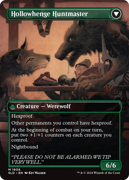 Avabruck Caretaker // Hollowhenge Huntmaster [1608] [Borderless] [Not a Wolf] [Secret Lair Drop] [Non-Foil]