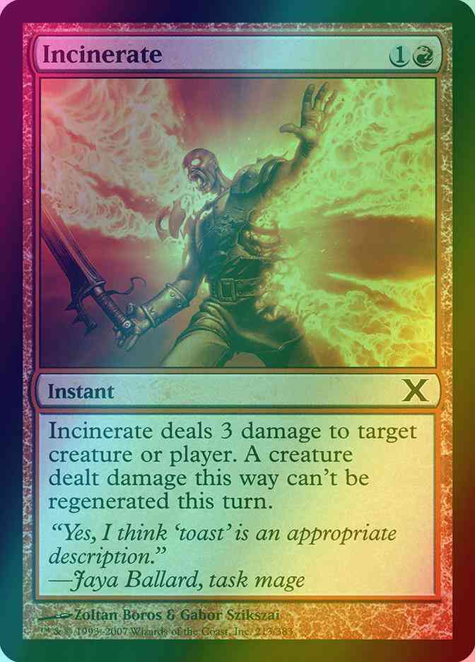 Incinerate [213] [Tenth Edition] [Foil]