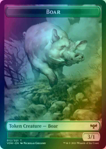 Boar Token (12) // Copy Token (19) [Innistrad: Crimson Vow: Tokens] [Foil]