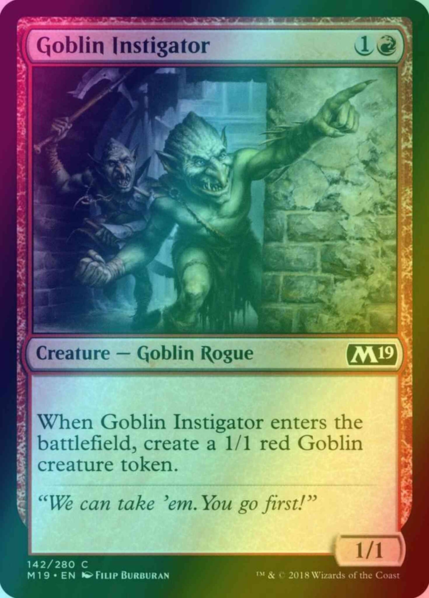Goblin Instigator [142] [Core Set 2019] [Foil]