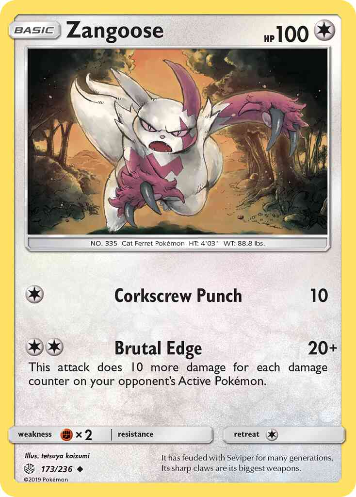 Zangoose - 173/236 - Uncommon [sm12-173] [Reverse Holo]