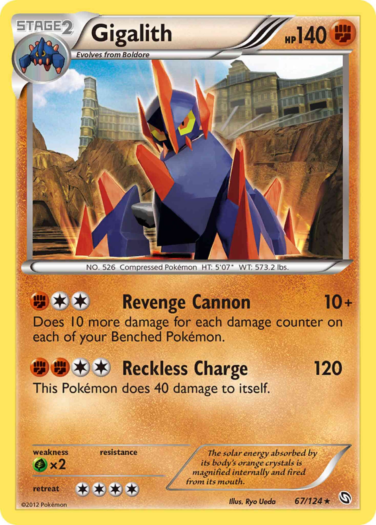 Gigalith - 67/124 - Rare Holo [bw6-67] [Reverse Holo]