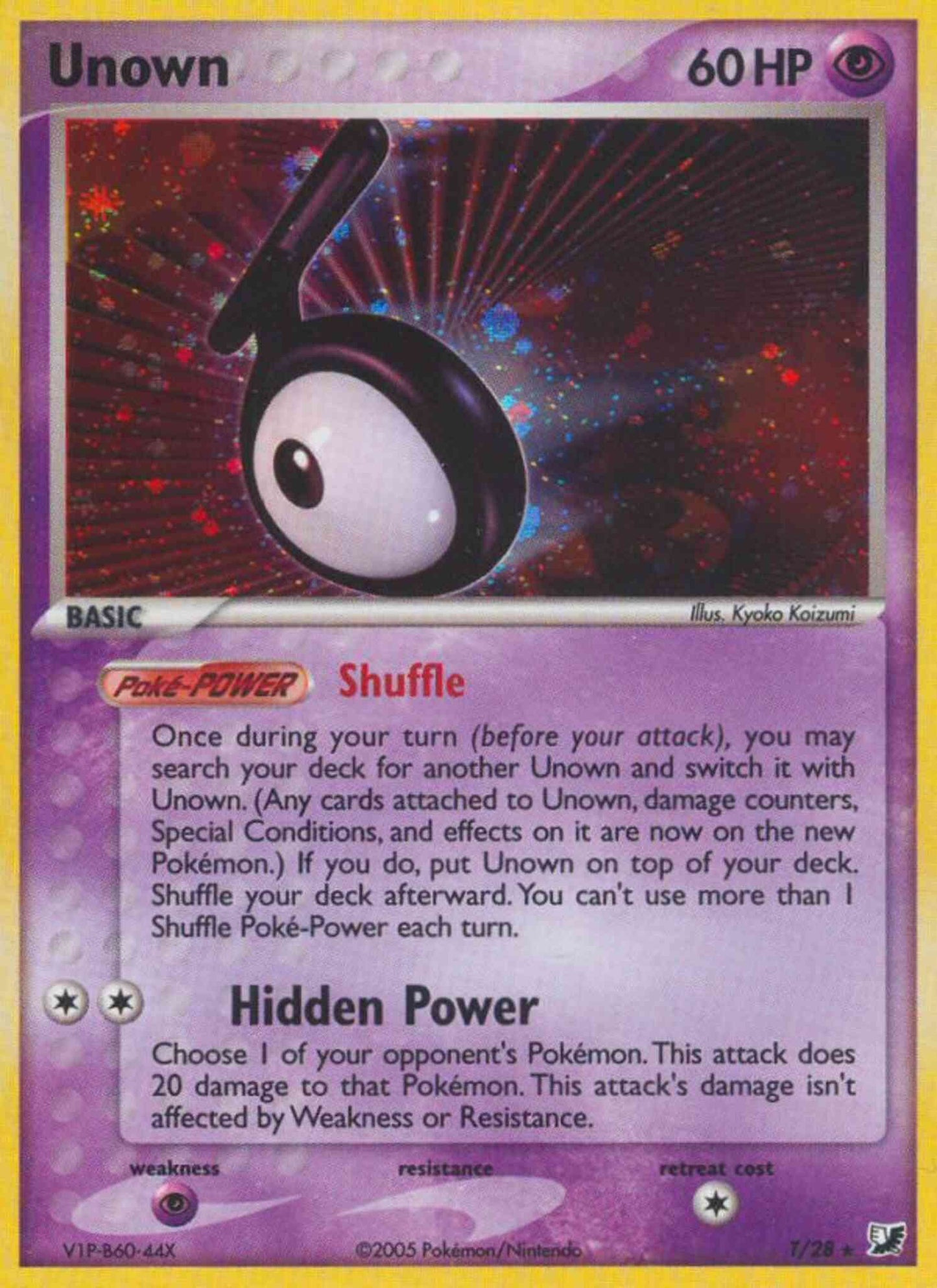 Unown - T/28 - Rare Holo [ex10-T] [Holo]