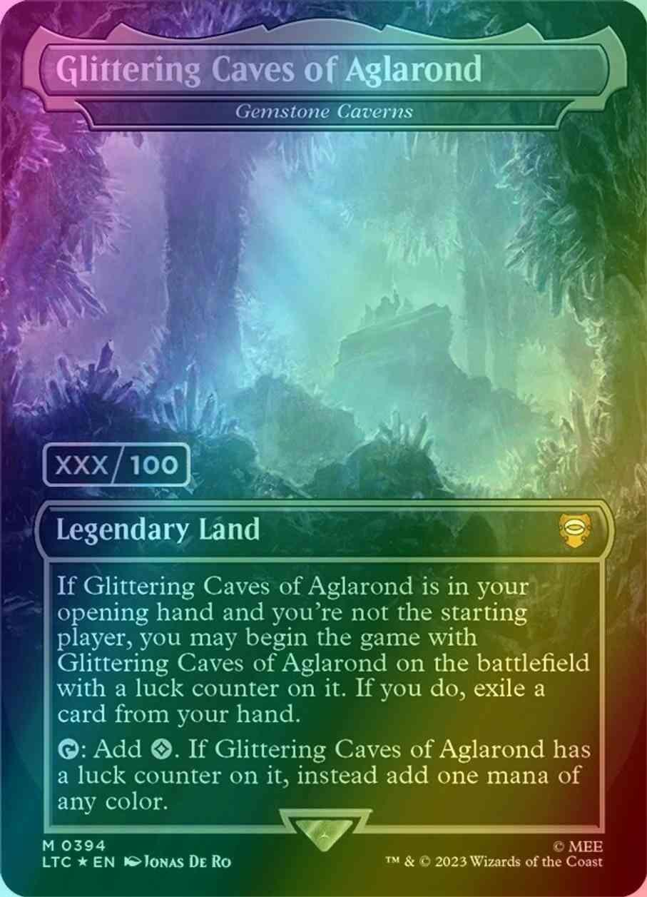 Glittering Caves of Aglarond - Gemstone Caverns - Serial Numbered [394z] [Borderless] [Realms and Relics] [The Lord of the Rings: Tales of Middle-earth: Commander] [Foil]