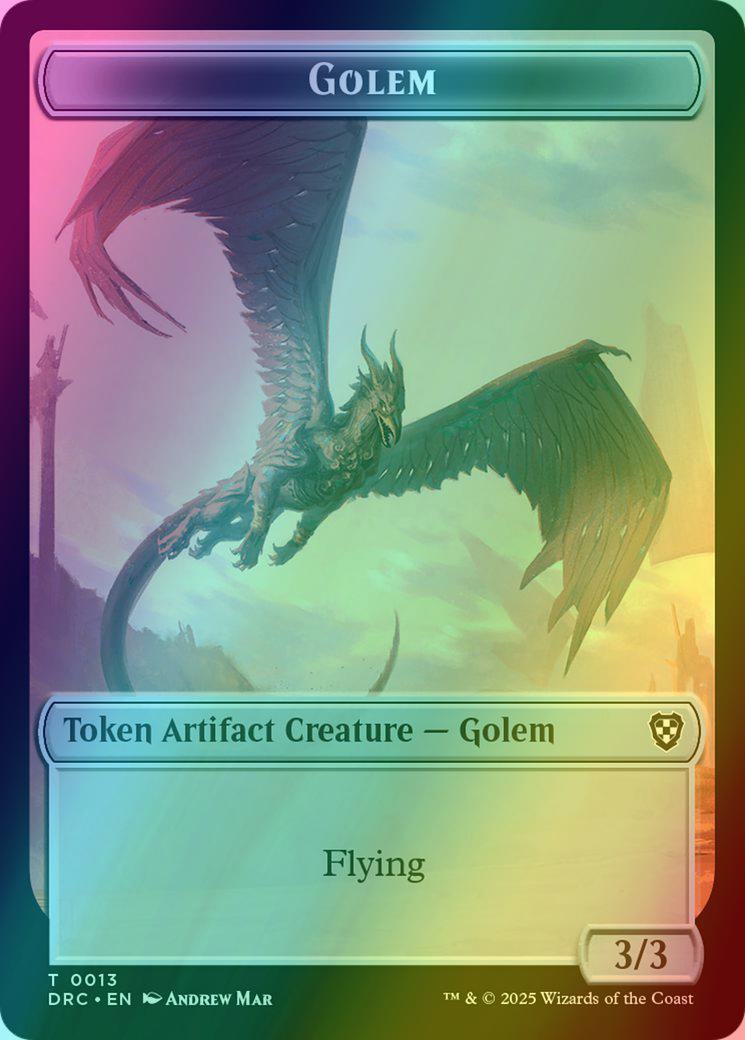 Construct Token (12) // Golem Token (13) [Aetherdrift: Commander: Tokens] [Foil]