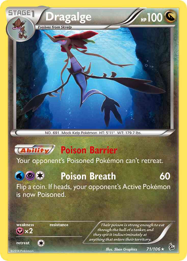 Dragalge - 71/106 - Rare [xy2-71] [Non-Holo]