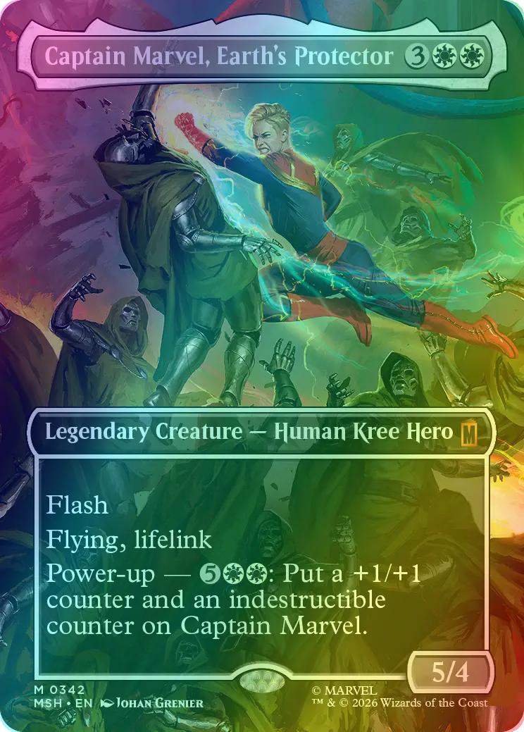 Captain Marvel, Earth's Protector [342] [Borderless] [Scene] [Marvel Super Heroes] [Foil]