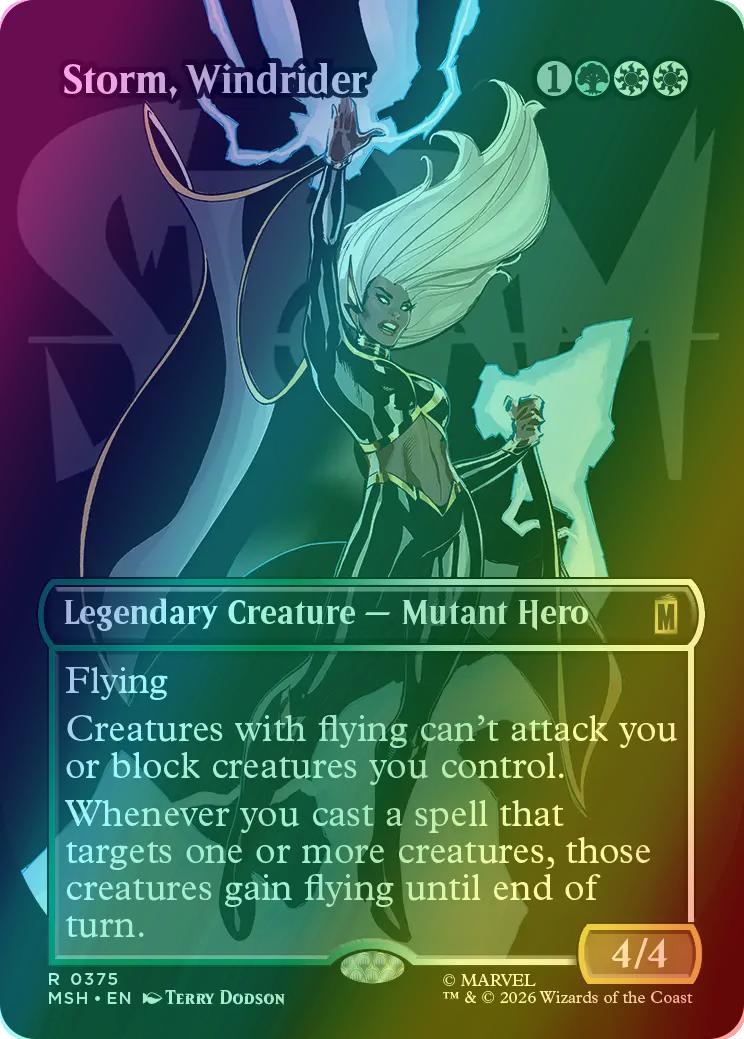 Storm, Windrider [375] [Borderless] [Logo] [Marvel Super Heroes] [Foil]