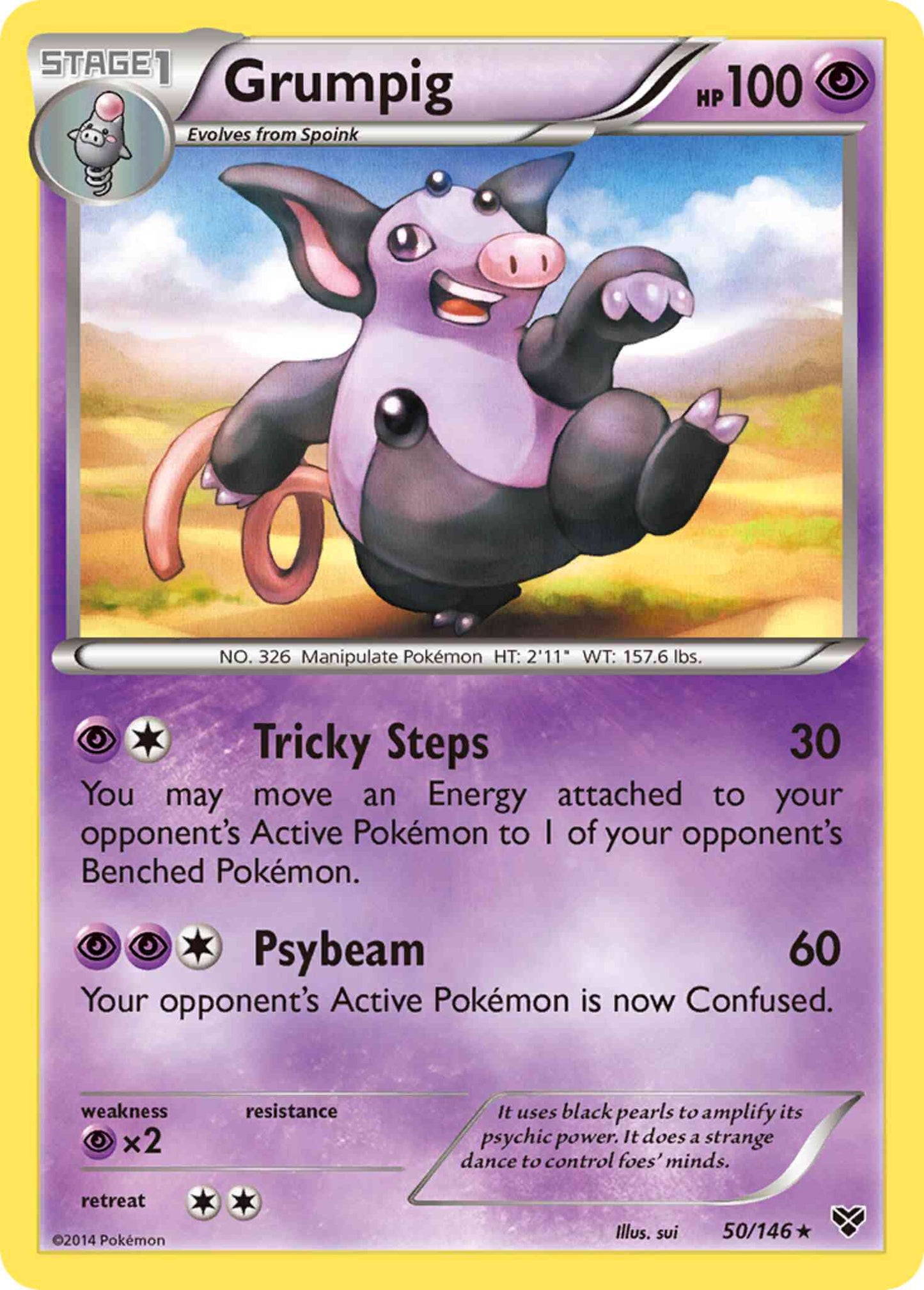 Grumpig - 50/146 - Rare [xy1-50] [Non-Holo]