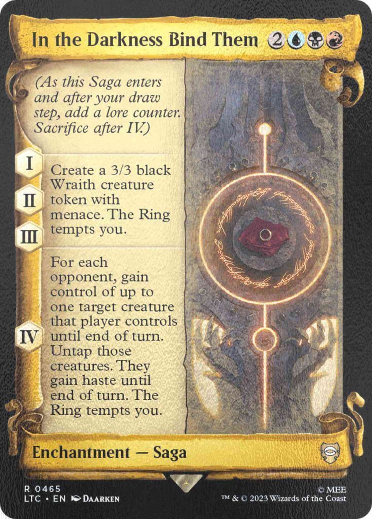In the Darkness Bind Them [465] [Scrolls Showcase] [The Lord of the Rings: Tales of Middle-earth: Commander] [Silver Foil]
