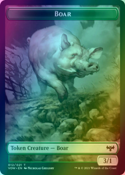 Blood Token (17) // Boar Token (12) [Innistrad: Crimson Vow: Tokens] [Foil]