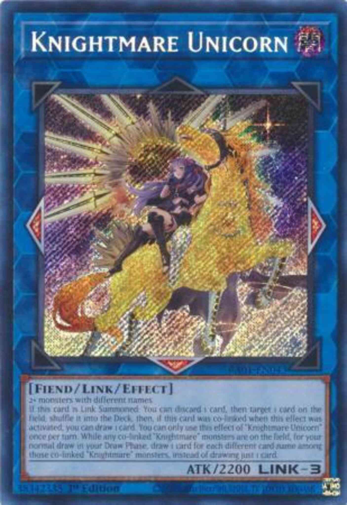 Knightmare Unicorn - Alternate Art - RA01-EN043 - Secret Rare - 1st Edition