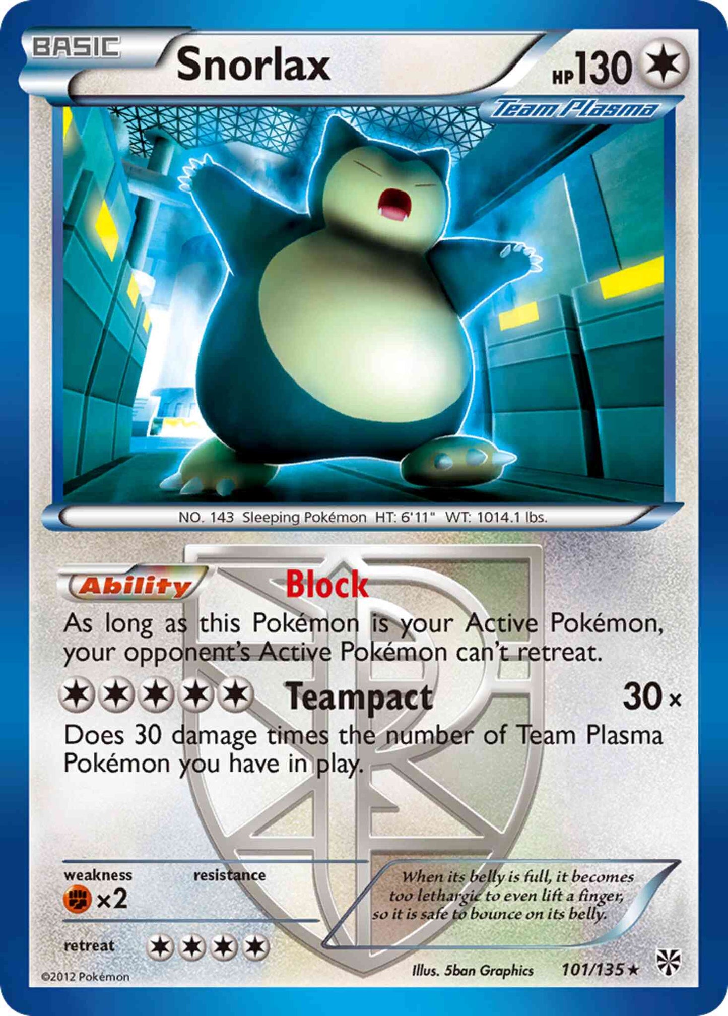Snorlax - 101/135 - Rare [bw8-101] [Non-Holo]