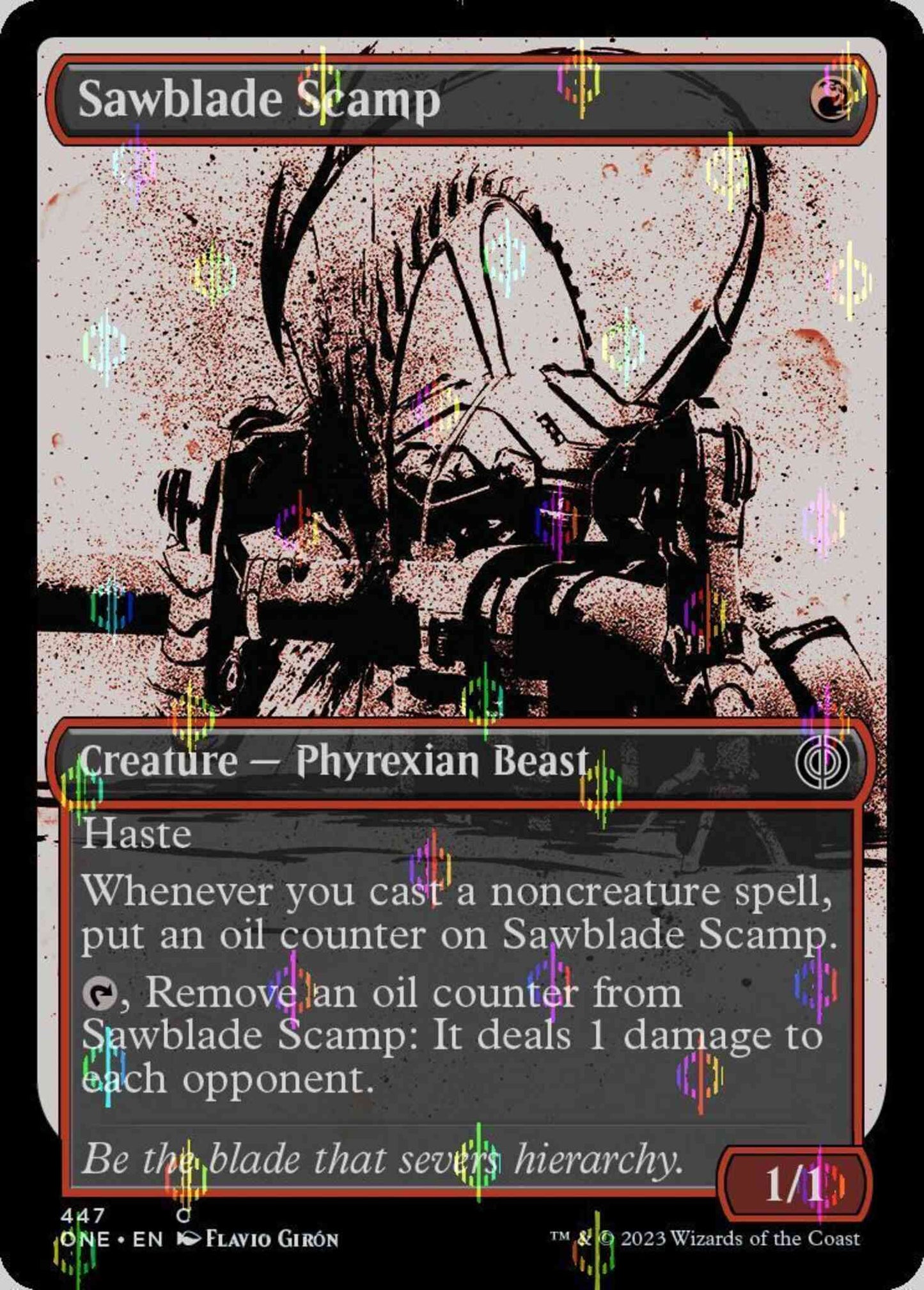 Sawblade Scamp [447] [Full Art] [Ichor] [Phyrexia: All Will Be One] [Compleat Foil]