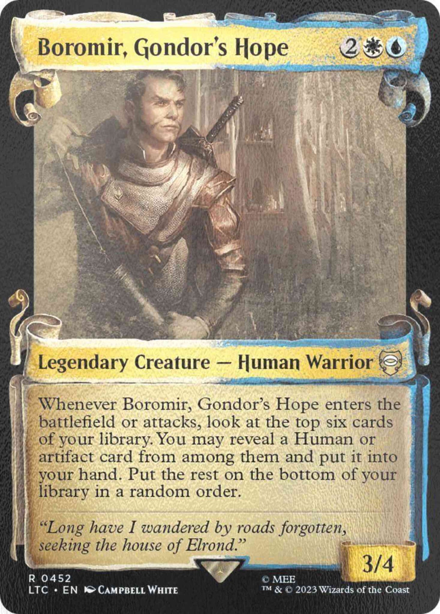 Boromir, Gondor's Hope [452] [Scrolls Showcase] [The Lord of the Rings: Tales of Middle-earth: Commander] [Silver Foil]