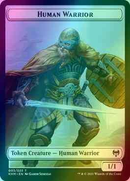 Human Warrior Token (03) // Zombie Berserker Token (09) [Kaldheim Tokens] [Foil]