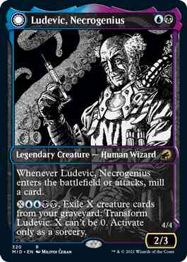 Ludevic, Necrogenius // Olag, Ludevic's Hubris [320] [Eternal Night Showcase] [Innistrad: Midnight Hunt] [Non-Foil]