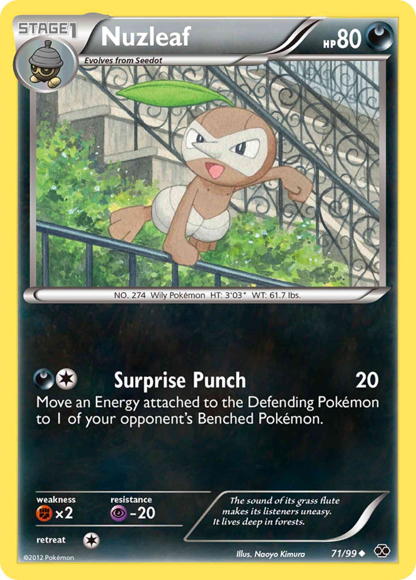 Nuzleaf - 71/99 - Uncommon [bw4-71] [Reverse Holo]