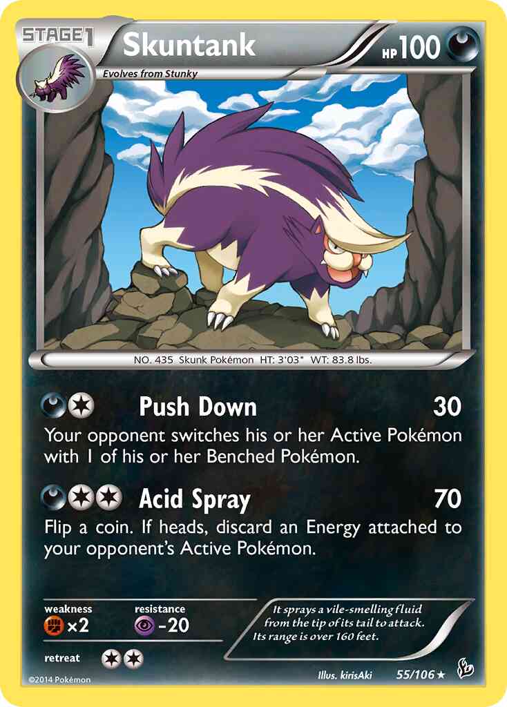 Skuntank - 55/106 - Rare [xy2-55] [Non-Holo]