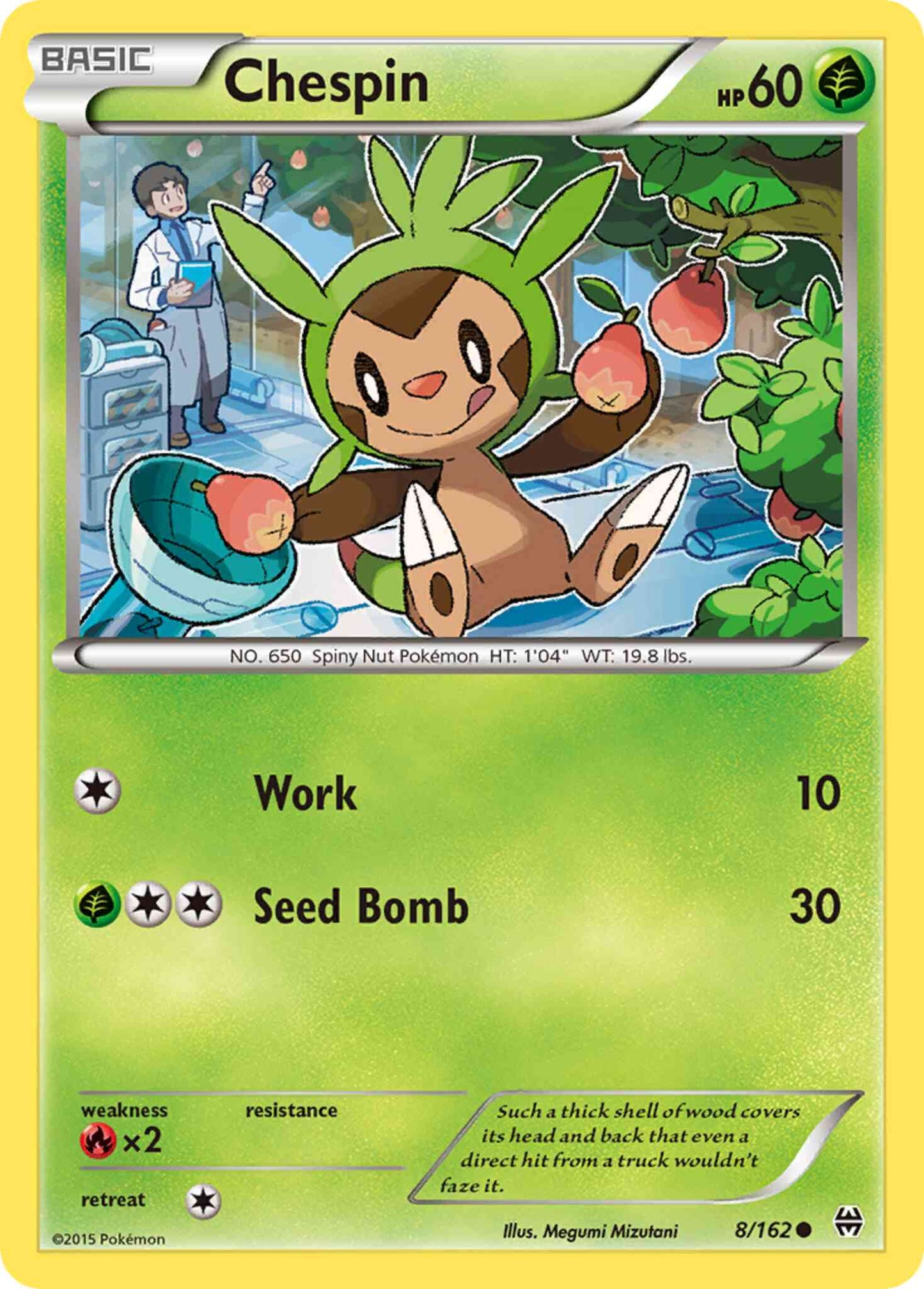 Chespin - 8/162 - Common [xy8-8] [Reverse Holo]