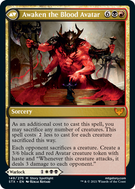 Extus, Oriq Overlord // Awaken the Blood Avatar [149] [Strixhaven: School of Mages] [Non-Foil]