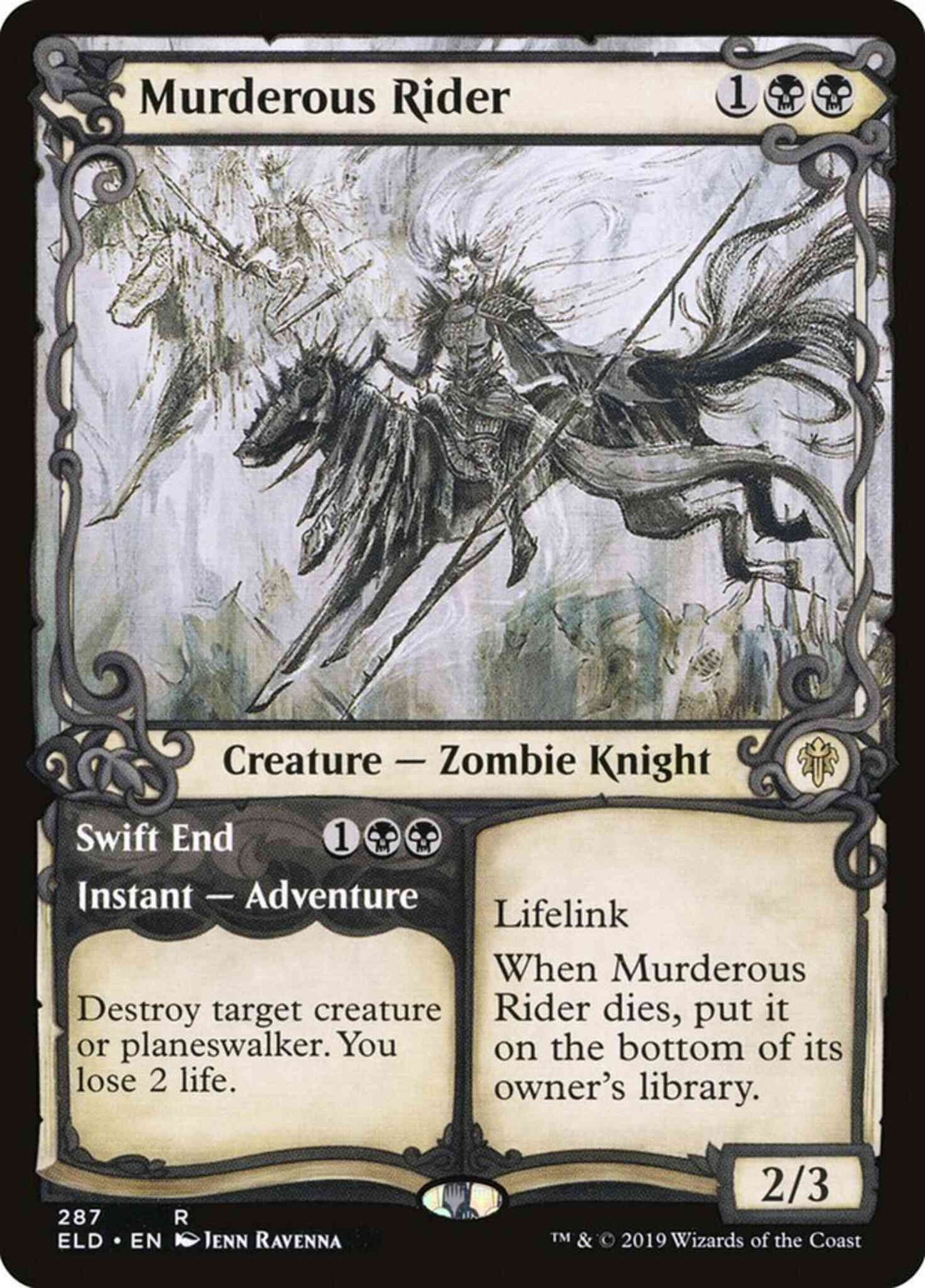 Murderous Rider // Swift End [287] [Adventure Showcase] [Throne of Eldraine] [Non-Foil]