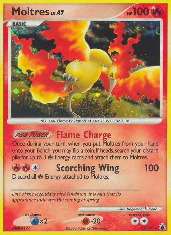 Moltres - 10/100 - Rare Holo [dp5-10] [Holo]