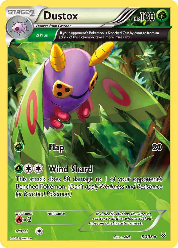 Dustox - 8/108 - Rare [xy6-8] [Reverse Holo]