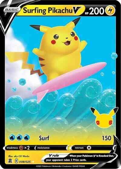 Surfing Pikachu V - 008/025 - V [cel25-008] [Ultra]