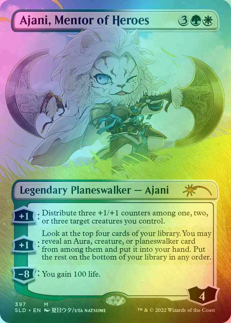 Ajani, Mentor of Heroes [0397] [Borderless] [Li’l Walkers] [Secret Lair Drop] [Foil]