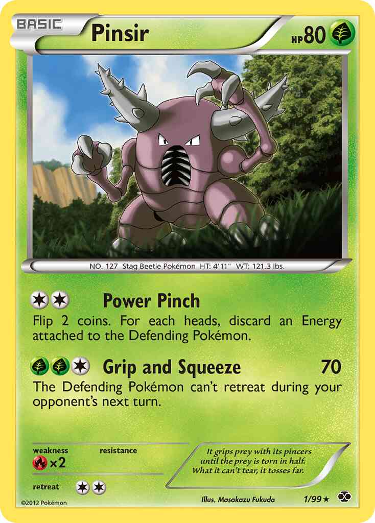 Pinsir - 1/99 - Rare [bw4-1] [Reverse Holo]