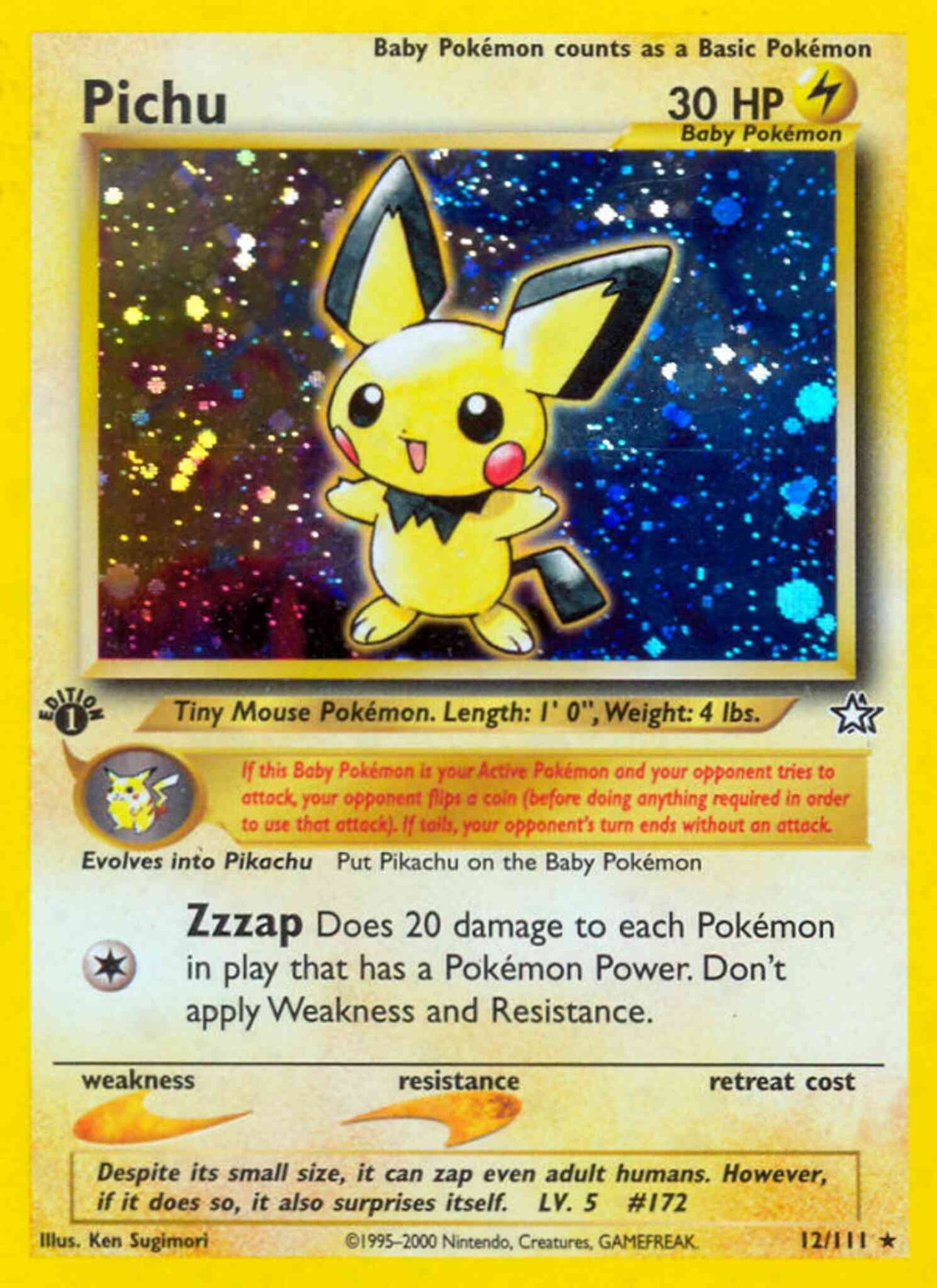 Pichu - 12/111 - Rare - 1st Edition [neo1-12] [Holo]