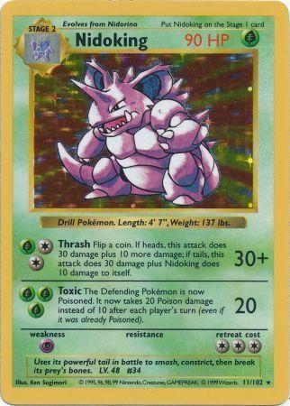 Nidoking - 11/102 - Rare - Shadowless [base1S-11] [Holo]
