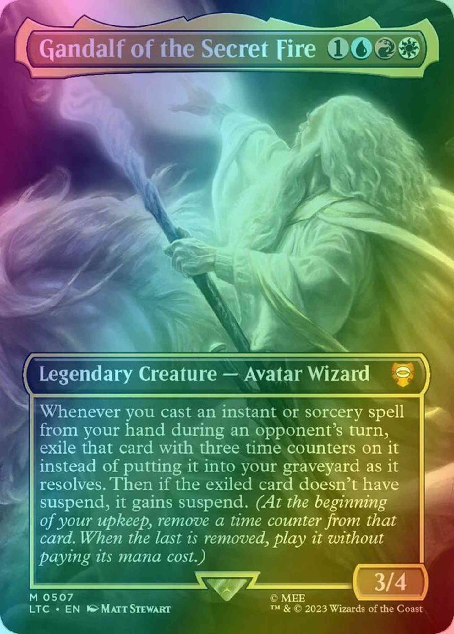 Gandalf of the Secret Fire [507] [Borderless] [The Lord of the Rings: Tales of Middle-earth: Commander] [Foil]