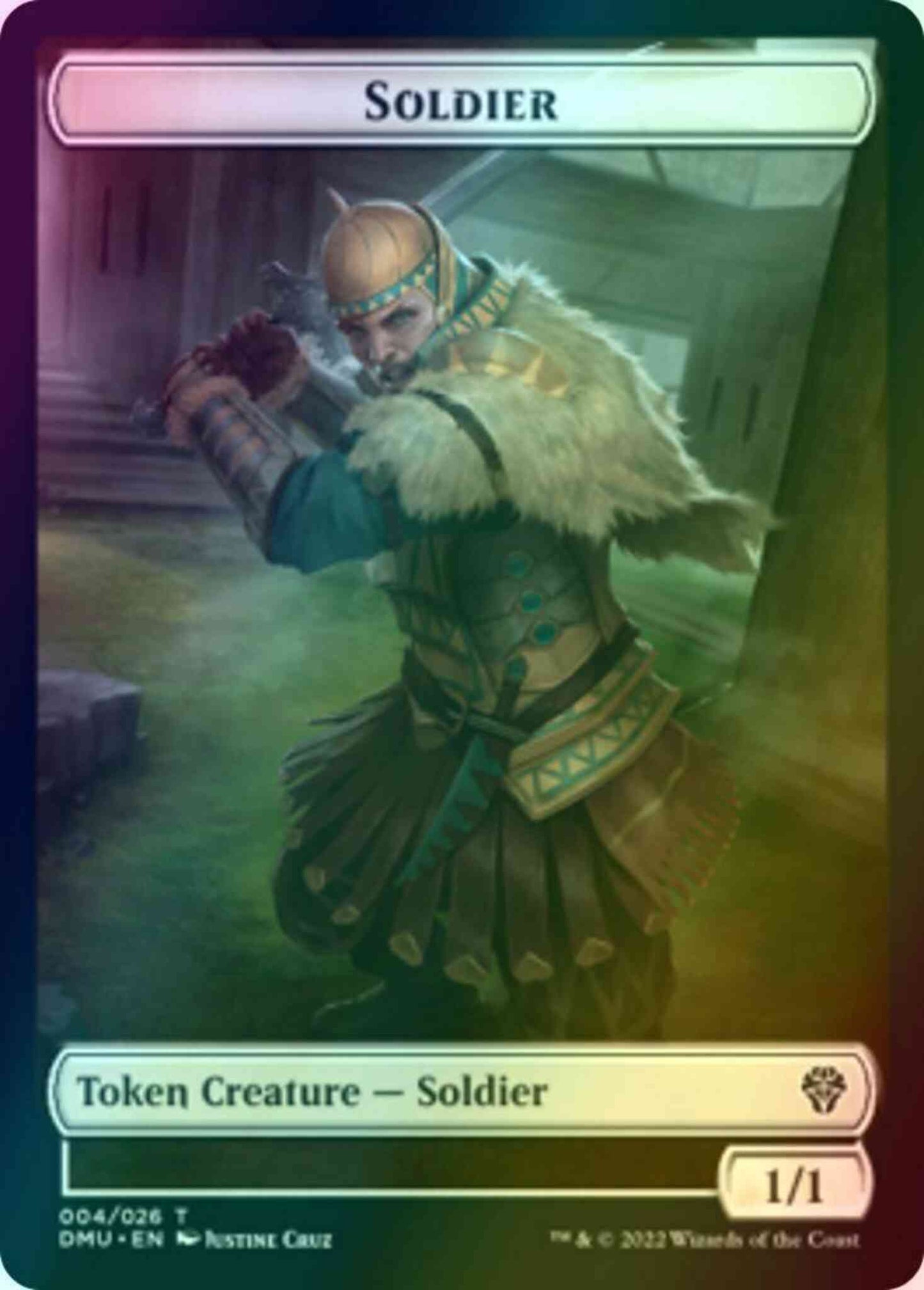 Soldier Token (04) // Stangg Twin Token (21) [DMU/DMC Set Symbol] [Dominaria United: Tokens] [Foil]