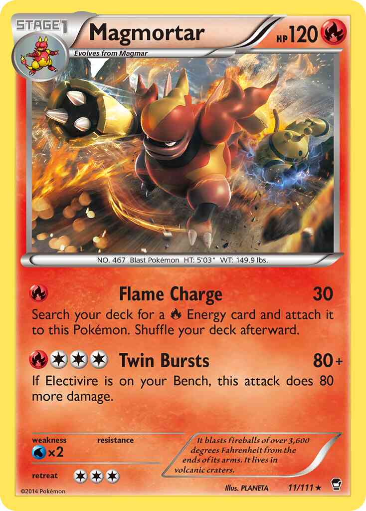 Magmortar - 11/111 - Rare [xy3-11] [Reverse Holo]