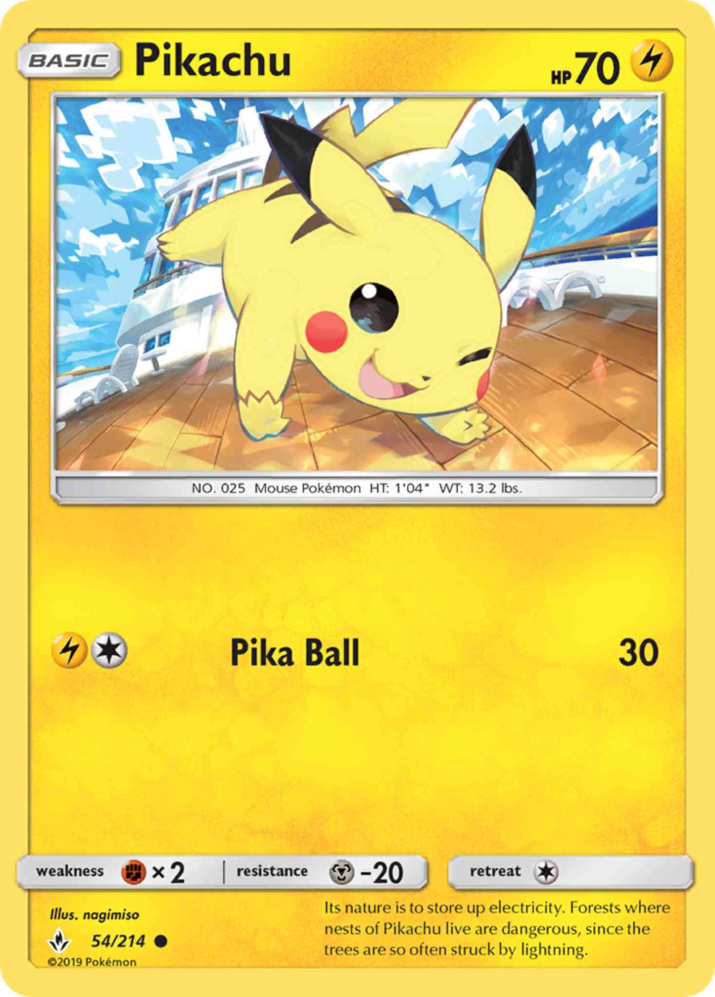 Pikachu - 54/214 - Common [sm10-54] [Reverse Holo]