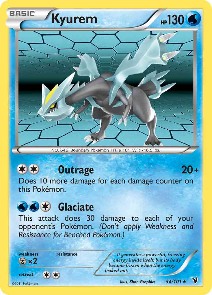 Kyurem - 34/101 - Rare Holo [bw3-34] [Reverse Holo]