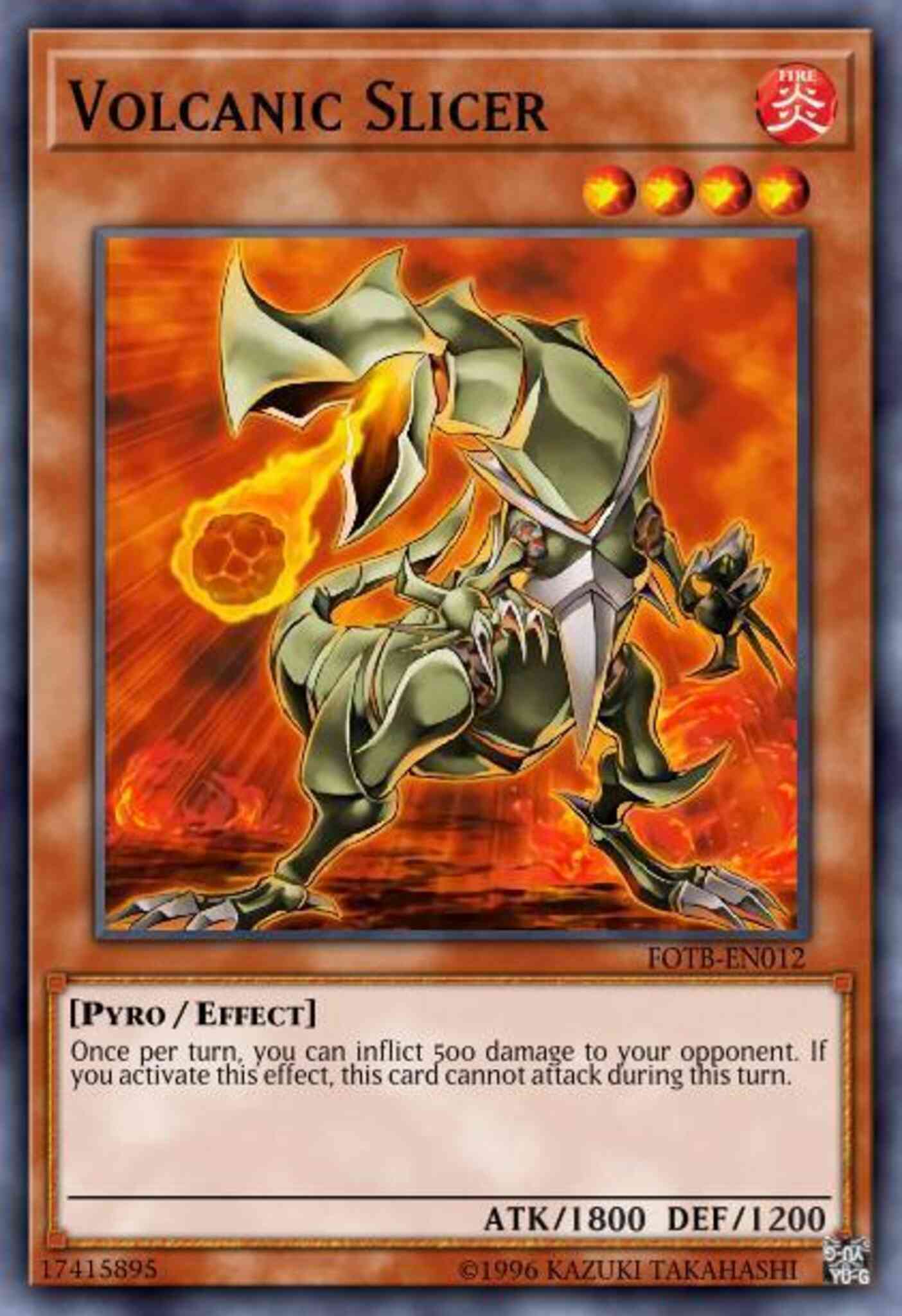 Volcanic Slicer - FOTB-EN012 - Rare - 1st Edition
