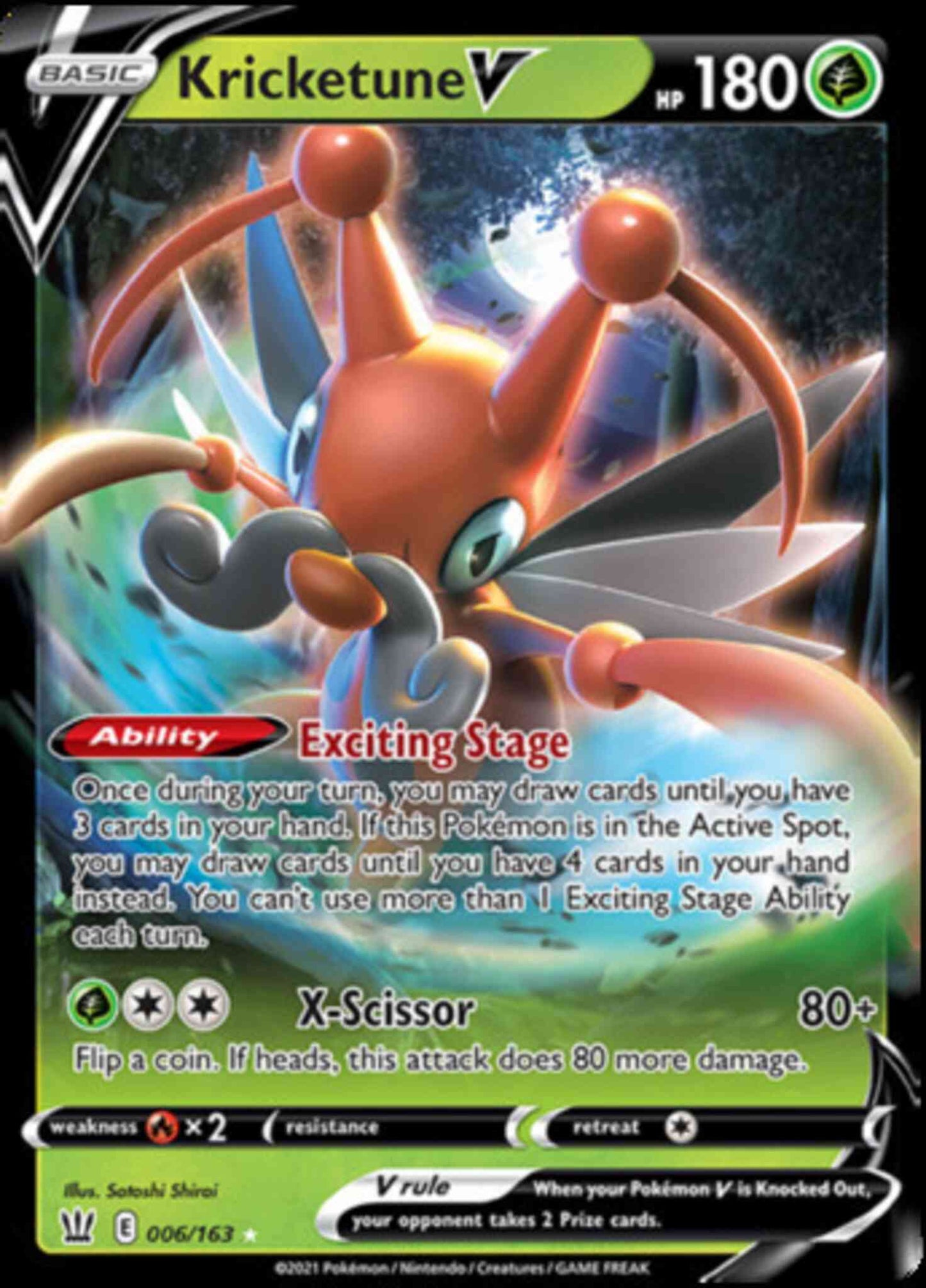 Kricketune V - 006/163 - Rare Holo V [swsh5-006] [Ultra]
