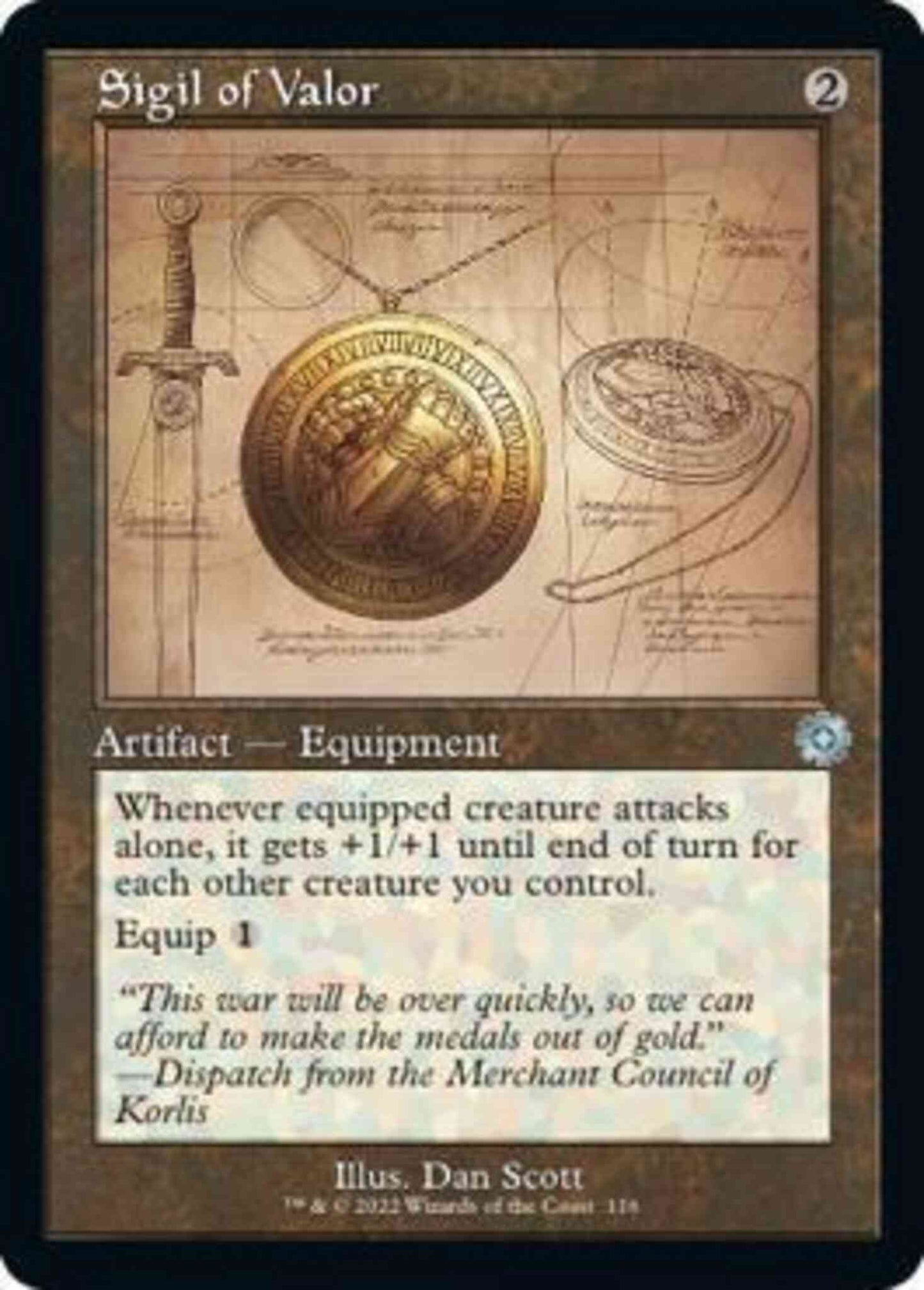 Sigil of Valor [116] [Retro Frame] [Schematic] [The Brothers' War Retro Artifacts] [Non-Foil]