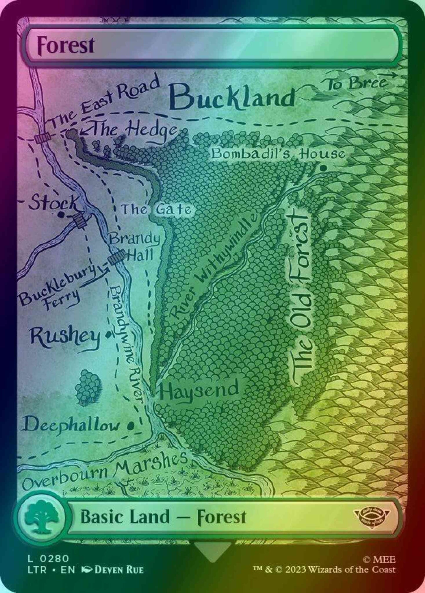 Forest [280] [Full Art] [Map Lands] [The Lord of the Rings: Tales of Middle-earth] [Foil]